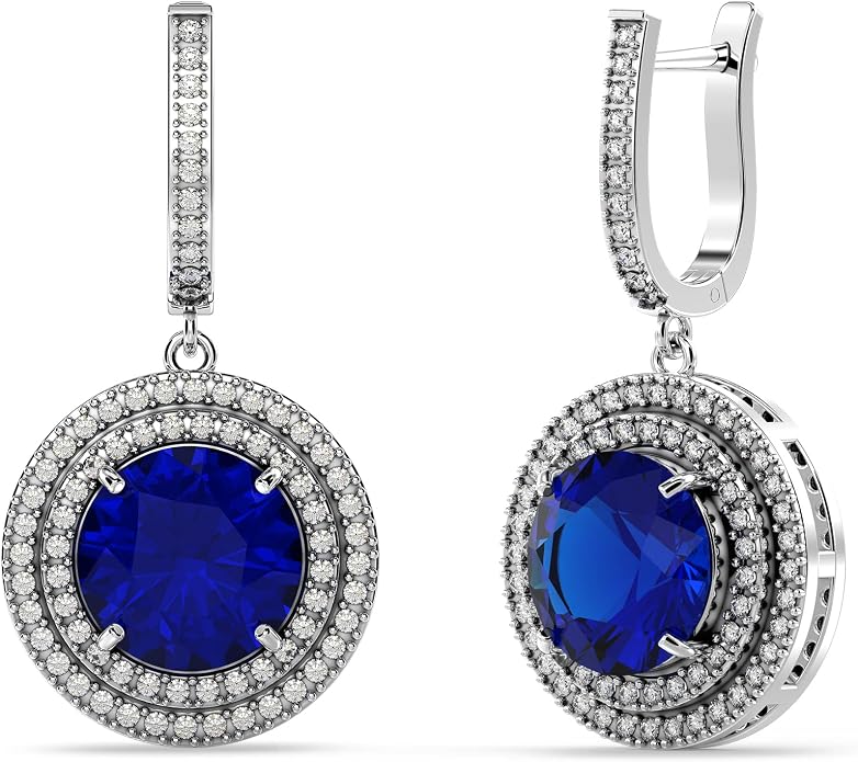 LeCalla 925 Sterling Silver Leverback Dangle Earrings for Women | Gemstone Drop Dangle Earring Jewelry Gifts for Wedding, Anniversary, Christmas, Valentine’s Day, New Year