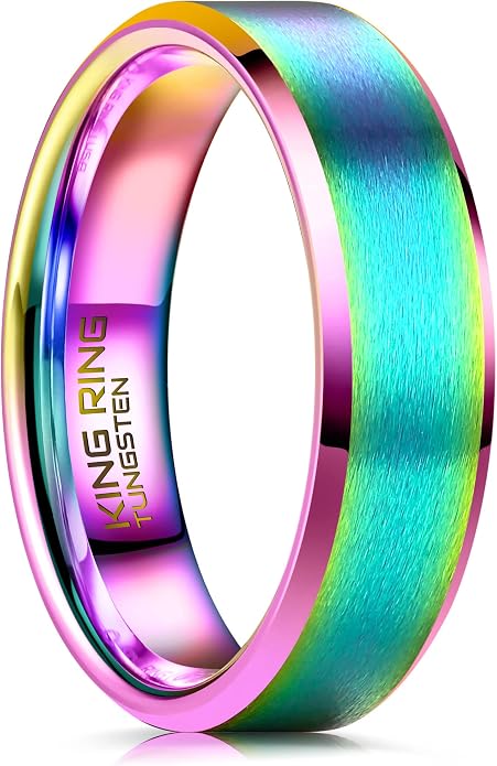 King Ring Tungsten 4/6/8/10mm Rings – Super Polished Matt Finish Tungsten Rings – Designed in USA