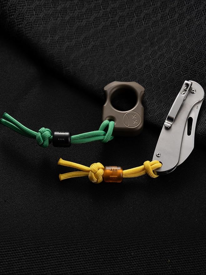 VIPERADE VAB5 PEI Paracord Beads, Knife Lanyard Beads with 6 Slots for DIY Glow Tubes, EDC Bead for Flashlight Knife Pocket Tool Keychain Pendant