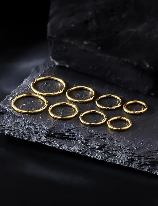 20G 18G 16G 14G 12G 10G 8G 6G Nose Rings Hoops 316l Surgical Steel Clicker Septum Lip Ring Tragus Helix Daith Rook Conch Snug Cartilage Lobe Earrings Hoop Piercing Jewelry For Women Men