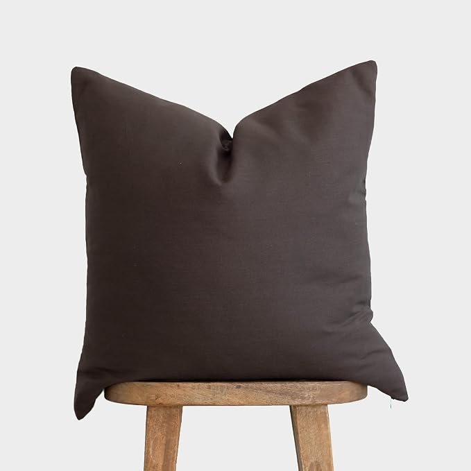 Woven Nook - Modern & Luxurious Decorative Throw Pillow Covers - Durable Quality & Machine Washable - 100% Cotton Canvas - 100% Linen - Aynsley - 4 Pack (18x18)