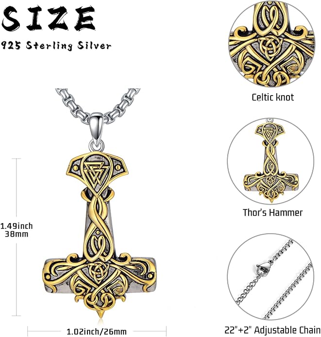 Viking Necklace for Men 925 Sterling Silver Viking Norse Pagan Jewelry Gifts for Women