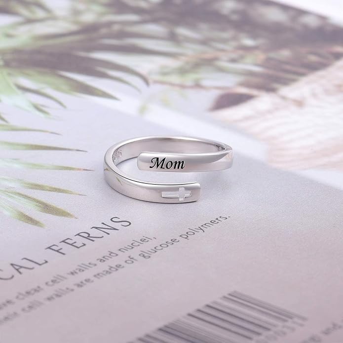 BEILIN 925 Sterling Silver Inspirational Jewelry Rings Adjustable Ring Personality Encouragement Gift for Teens Women