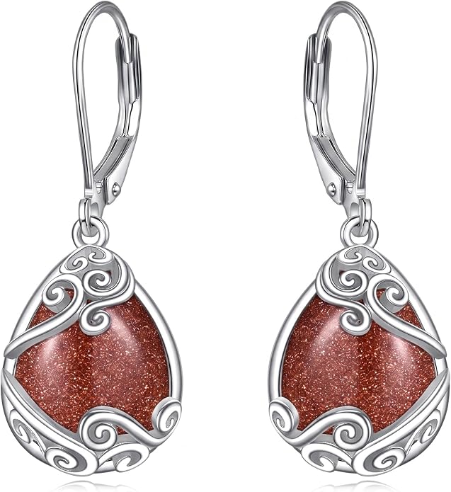 Teardrop Tree of Life/Filigree Earrings for Women Dangle Leverback Earrings Jewelry Gift Anniversary For Her
