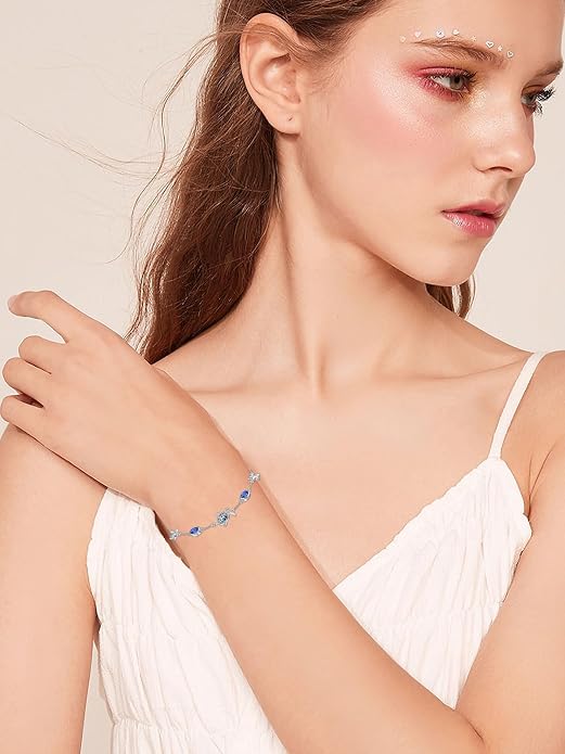 Ankle/Bracelet for Women Sterling Silver Sea Turtle/Butterfly/Mustard Seed/Sister/Sunflower/Elephant Gifts for Birthday Summer Beach Jewelry for Mom Wife Daughter Friend