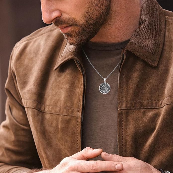 Viking Necklace for Men 925 Sterling Silver Nordic Viking Necklace Viking Amulet Jewelry Gifts for Men Women