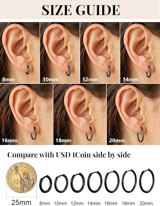 Silvora 14K Gold Plated Huggie Hoop Earrings for Women, Small Sterling Silver Hoops, Hypoallergenic Cartilage Earrings for Sensitive Ears 8/10/12/14/16/18/20MM