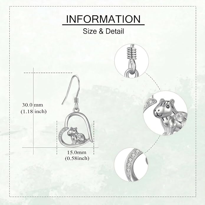 Butterfly/Paw Print/Highland Cow/Cat/Dog/Hummingbird/Dragonfly Earrings 925 Sterling Silver Animal Hypoallergenic Drop Dangle Earrings Animal Valentine's Day Jewelry for Women