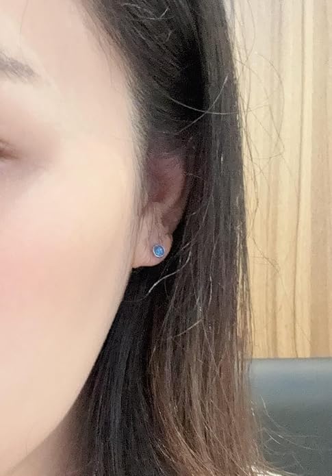 Titanium Earrings for Women Stud Earrings Cubic Zirconia Dainty Screw Flat Back Hypoallergenic Earrings for Women for Multiple Cartilage Helix Conch Tragus Piercing Jewelry for Sensitive Ears