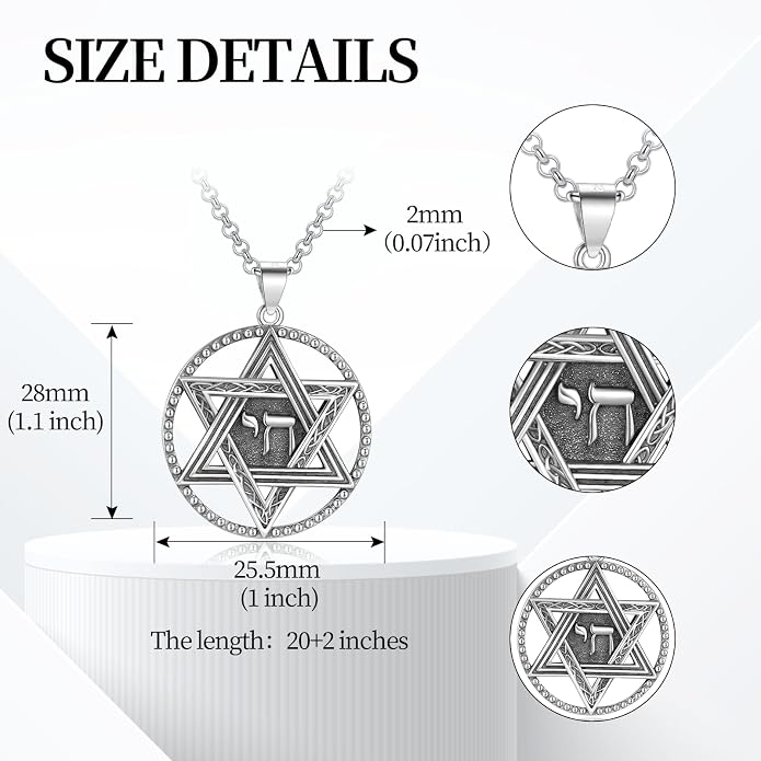 Tetragrammaton/Thors Hammer/Viking Axe/Jewish/Yahweh Necklace for Men 925 Sterling Silver Viking Norse Pagan Jewelry Gifts for Women