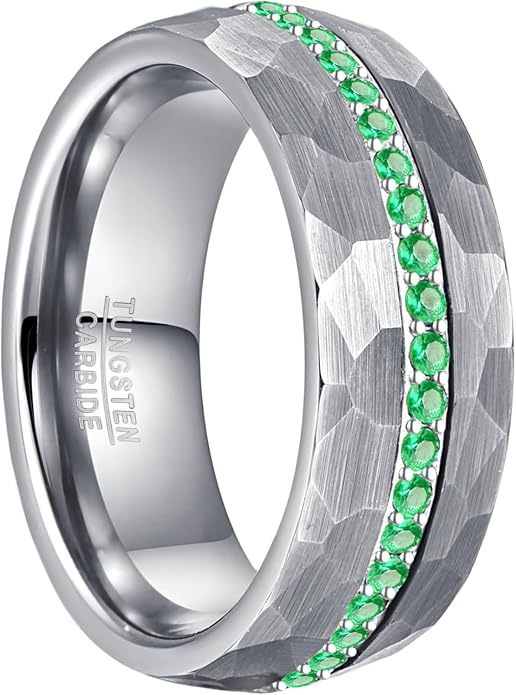 NUNCAD Tungsten Rings for Men 925 Sterling Silver Celtic Knot Braided Inlay Viking Style Tungsten Carbide Ring Comfort Fit Size 8-11