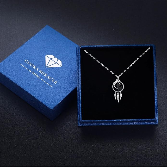 Cuoka 925 Sterling Silver Heart Necklace I Love You to The Moon and Back Pendant Sun Star Moon Necklace Jewelry for Women with Gifts Box