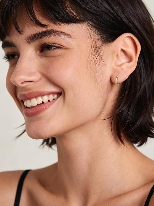 ChicSilver Sterling Silver Hoop Earrings for Women Hypoallergenic 925 Sterling Silver Huggie Earrings for Women Dainty Earring (8/10/12/14/16/18/20MM)
