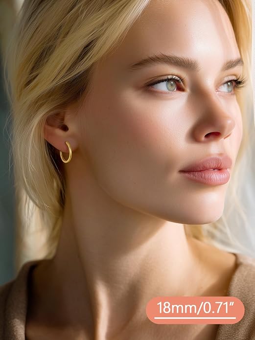 FaithHeart 925 Sterling Silver Post Huggie Hoop Earrings for Women, Silver Small Hoop Earring, Hypoallergenic Cartilage Earrings for Women