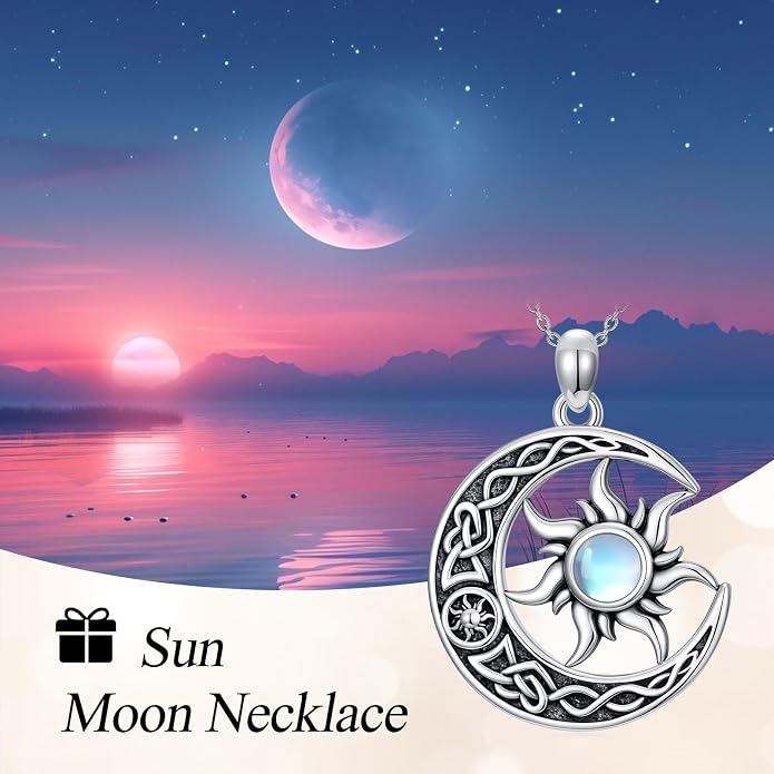 Cross/Pentagram/Tree of Life/Celtic Trinity/Anchor/Thor's Hammer/Sun/Eye of Horus Necklace Moon Pendant Mothers Day Gifts for Women