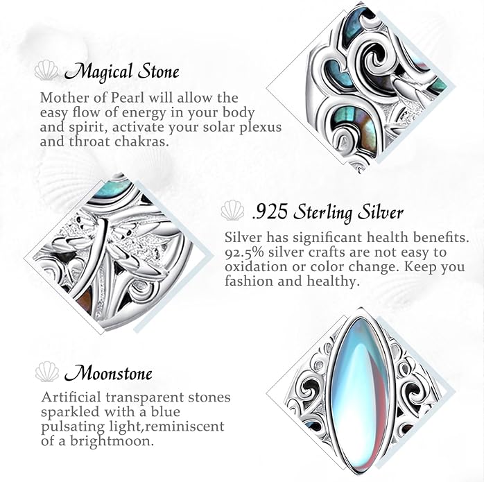 Vito 925 Sterling Silver Teardrop Earrings for Women, Moonstone Turquoise Drop Dangle Earrings Cat Snake Turtle Tree of Life Leverback Earrings Boho Jewelry Gift for Mom Wife