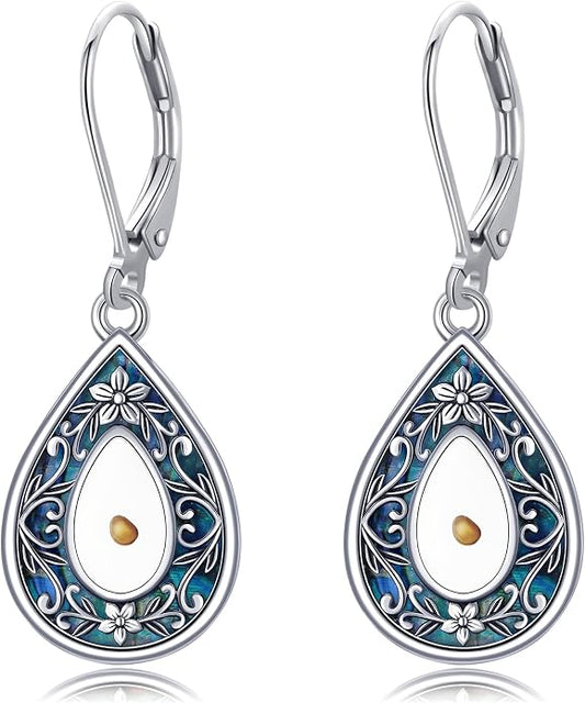 Mustard Seed Earrings Sterling Silver Mustard Seed Faith Teardrop Dangle Earrings Christian Jewelry Gifts for Women
