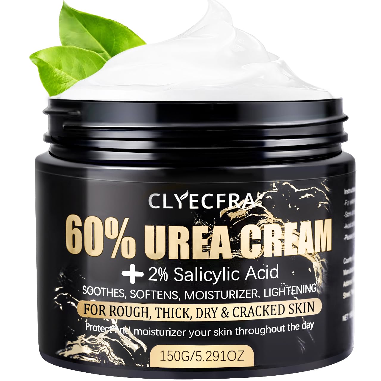 60% Urea Cream with 2% Salicylic Acid, Urea Cream 60 Percent for Feet & Hands- Maximum Strength Moisturizer for Rough, Dry, Thick & Cracked Skin, Callus Remover, Deep Hydration, 150g