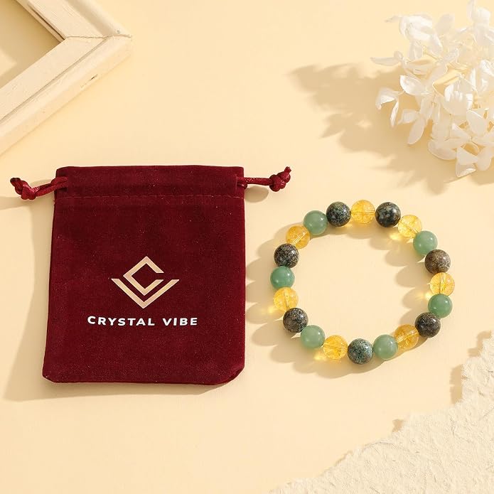 Crystal Vibe - Healing Crystal Bracelet for Women & Men | Natural Gemstone Bead Bracelet | Adjustable Handmade Energy Stone Bracelet | Bracelet for Meditation, Yoga & Daily Wear | Multiple Types