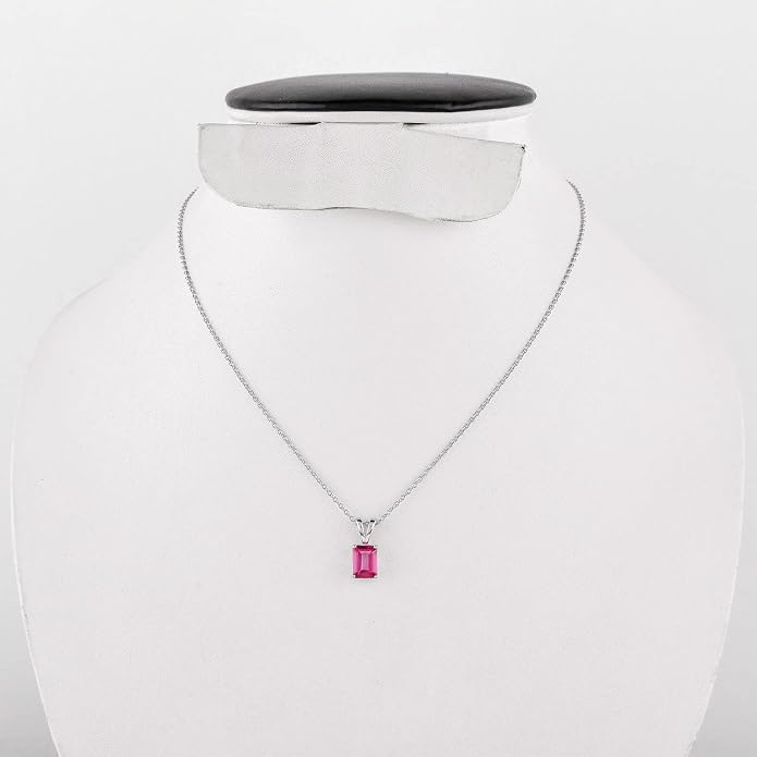 Natural Gemstone Pendant Necklace for Women, Healing Stone Chakra Crystal Birthstone 925 Sterling Silver Chain 18 Inch Birthday Christmas Gifts