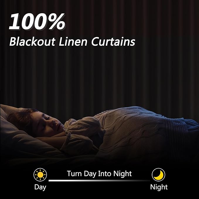 Guken White 100% Blackout Curtains 105 Inch Length 2 Panels Set for Living Room Bedroom Back Tab Thermal Insulated Black Out Drapes Room Darkening Window Curtains 52x105