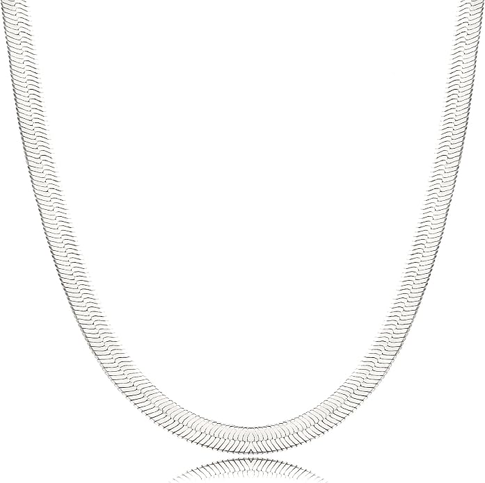 NECOCY 14K Gold Plated Necklaces for Women, Dainty Gold Herringbone Choker Necklace Thin Layered Snake Chain Jewelry for Gifts