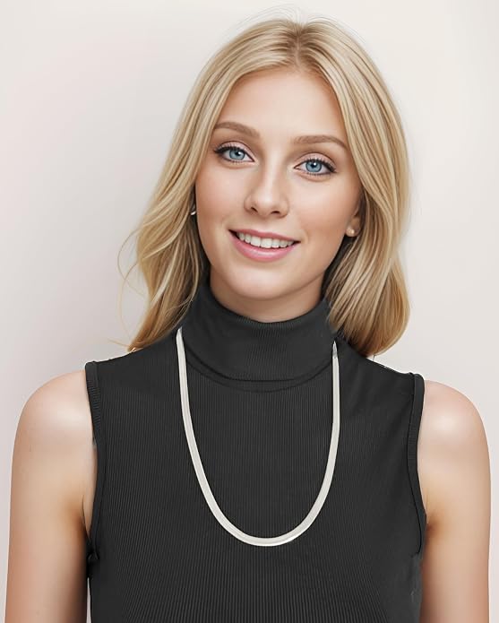 Herringbone Chain 316L Stainless Steel 14,16,18,20,22,24,27,30 inches Necklace for Men and Women in Gold, Silver Tone