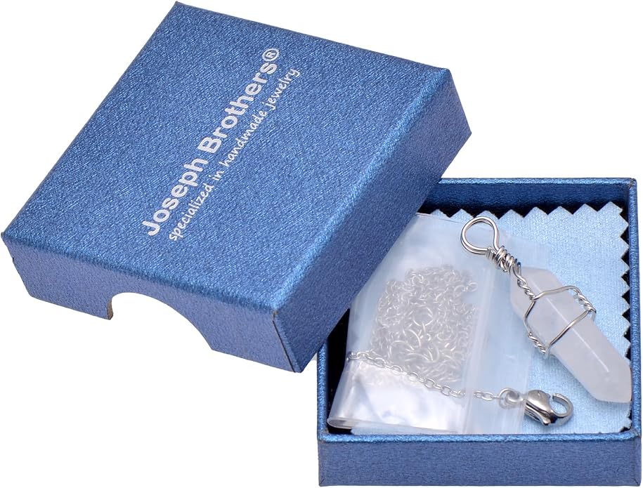 Mineral Stone Point Wire Wrapped Healing Crystal Pendant Necklace for Women Man