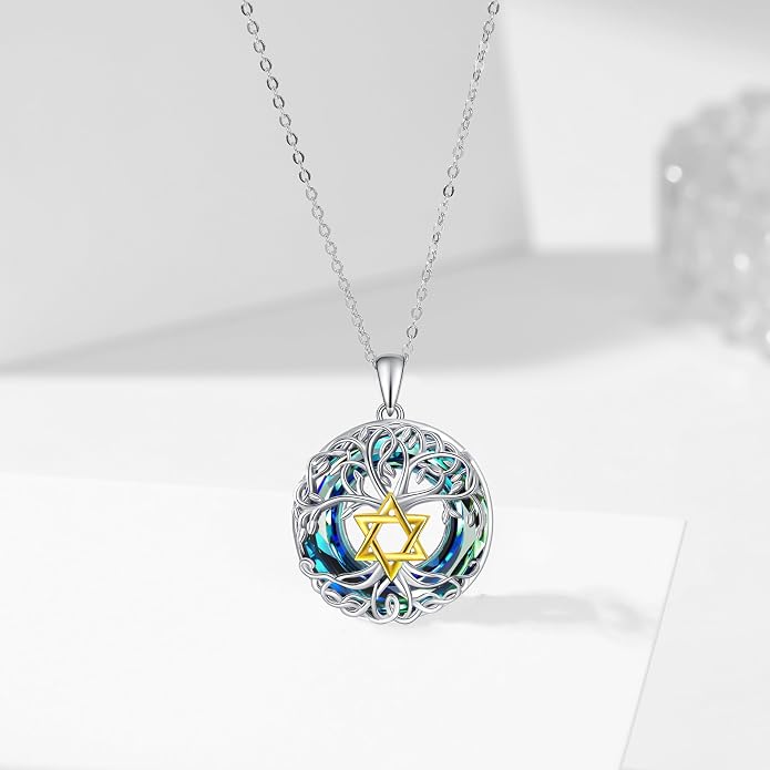 Tree of Life Thor Hammer Pendant Necklace for Women Sterling Silver S925 Jewelry for Women US1