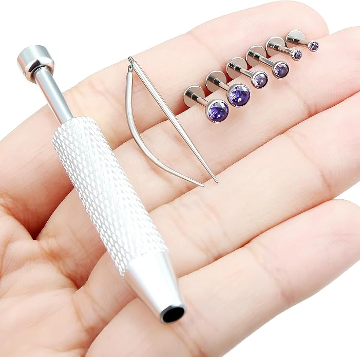 Jenxnjsjo F136 Titanium 20/18/16g Earrings Nose Lip Rings Studs Labret Medusa Tragus Helix Conch Cartilage Piercing Jewelry for Women