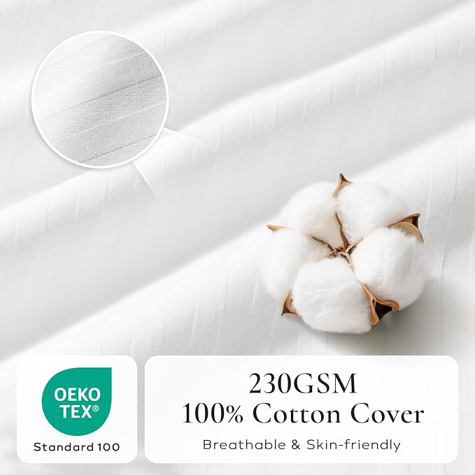Ashler Home Deco Synthetic Down Pillow Inserts, 18x18 Down Alternative Throw Pillows Insert Sleeping Pillows with 100% Cotton Cover Decorative Pillow Stuffer for Sofa, Couch Bed(Set of 4, White)