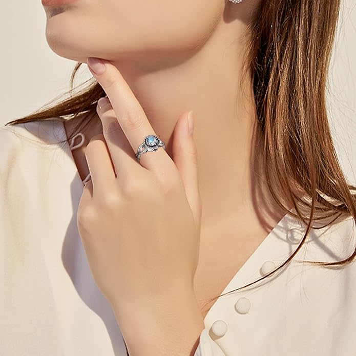 Heart/Abalone/Moonstone Heart Urn Ring for Women 925 Sterling Silver Cremation Jewelry for Ashes Cremation Ring Holds Loved Ones Ashes…