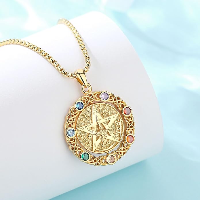 AEONSLOVE Tetragrammaton De Plata 925 Sterling Silver Tetragrammaton Necklace/Metatron Cube Pendant Amuleto De Proteccion Gifts for Women Men