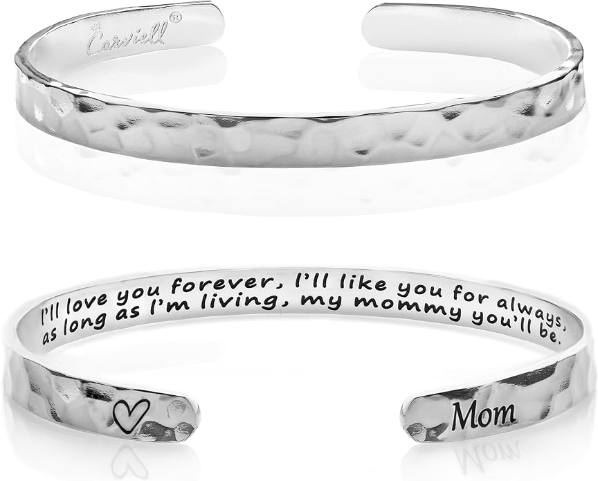 Carviell Bracelet - Gifts for Women – Inspirational, Friendship, Love, Mom, Daughter, Sister, Christian, Graduation, Memorial & Wedding Gifts – 100+ Phrases – Stainless Steel, Gift-Ready