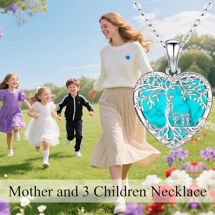Odinstone Tree of Life Necklace, Sterling Silver Pendant for Women Family Tree Necklaces Jewelry for Mom/Wife/Grandma(With Fine Gift Box)