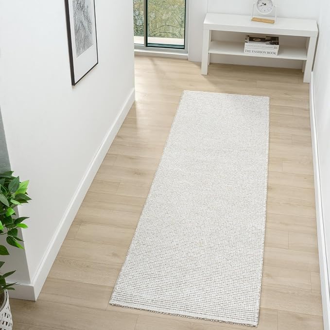 LUXE WEAVERS Two-Tone Fringed Runner Rug Beige 2x7