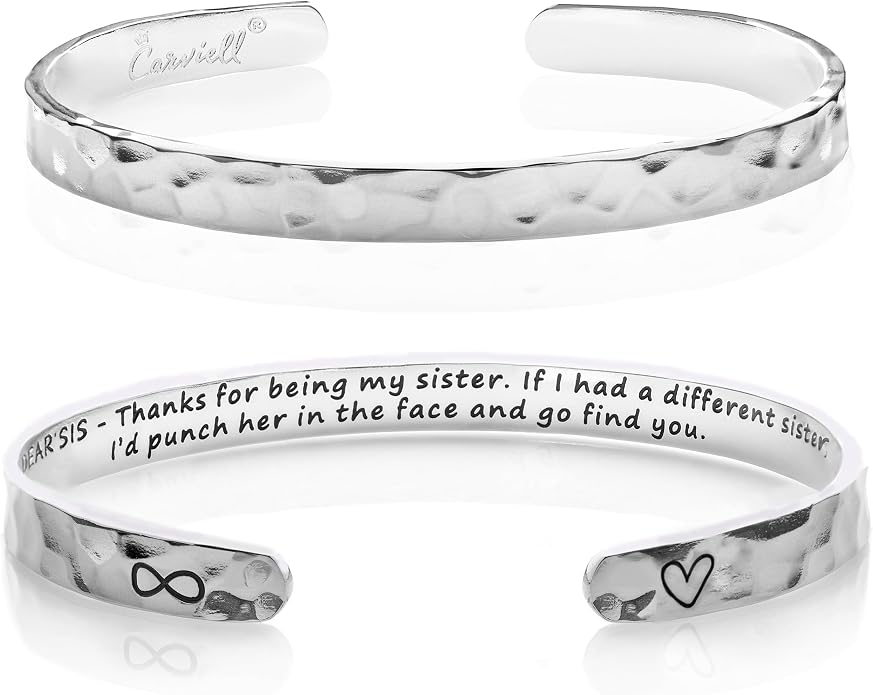 Carviell Bracelet - Gifts for Women – Inspirational, Friendship, Love, Mom, Daughter, Sister, Christian, Graduation, Memorial & Wedding Gifts – 100+ Phrases – Stainless Steel, Gift-Ready