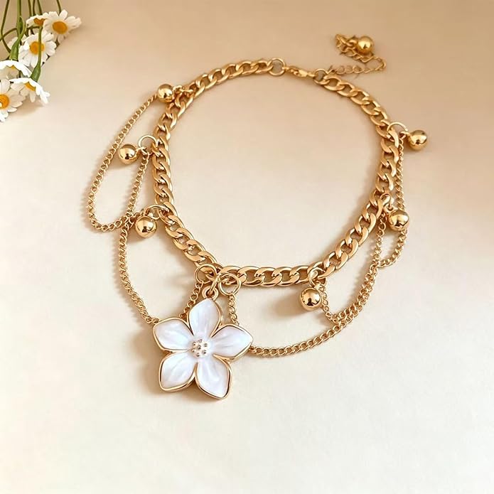 Anklet Bracelets for Women Boho Beaded Layered Ankle Bracelets Stack Summer Beach Waterproof Jewelry