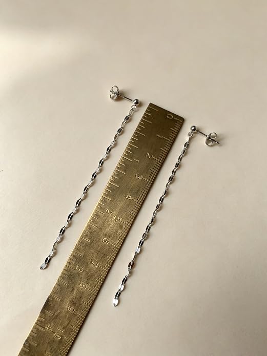 Long Chain Dangle Earrings Dainty Tassel Drop Linear Earrings Hypoallergenic Jewelry