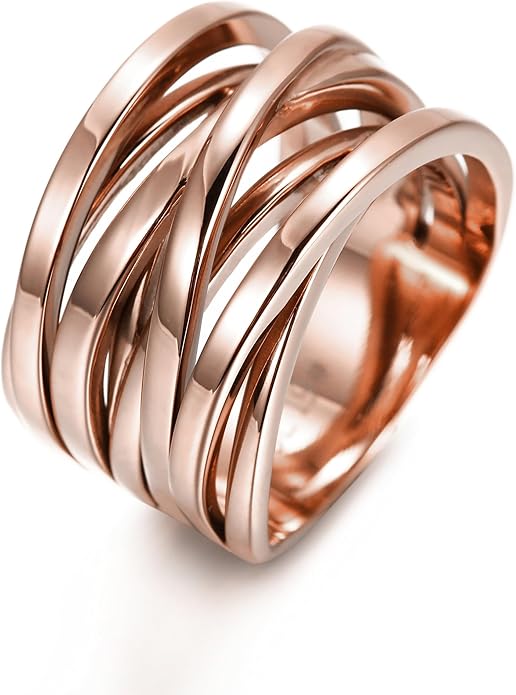 CIUNOFOR 13.7MM Cross Ring Enhancers for Women Statement Engagement Ring for Men and Unisex adults Silver Gold Rose Gold Plated Ring Customized Personalized
