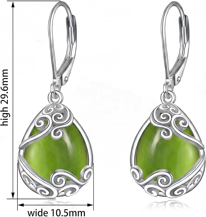 Teardrop Tree of Life/Filigree Earrings for Women Dangle Leverback Earrings Jewelry Gift Anniversary For Her