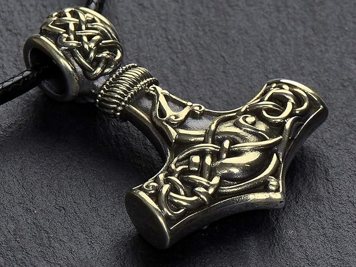 Baldur Jewelry - Thors Hammer Necklace Pendant Mjölnir - Viking Norse Thor Hammer Pendant Viking Jewelry - Thor Necklace - Thor Gifts for Men - Viking Necklace for Men