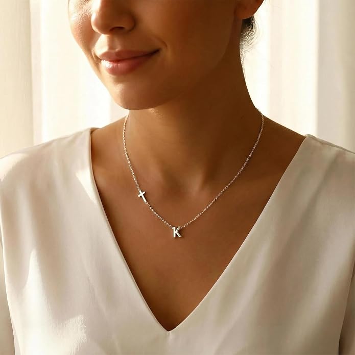 Cross Necklace for Women with Initial, 18K Gold Plated Initial A-Z Pendant| Dainty Cute Cross Necklaces | Trendy Tiny Gold Letter Necklaces Jewelry Gifts for Women