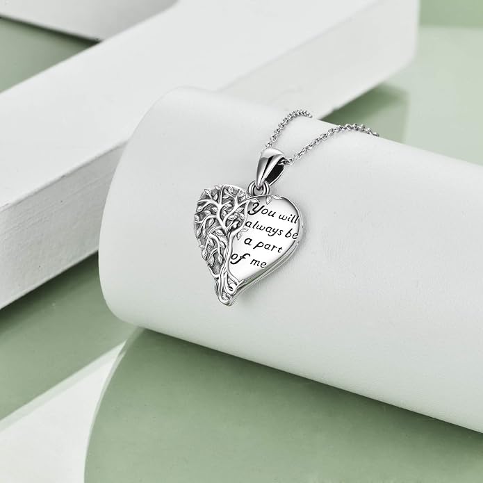 YFN Locket Necklace 925 Sterling Silver Heart Locket Necklace that Holds Pictures for Women Jewelry Gifts