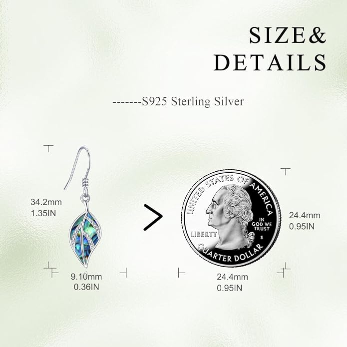 VONALA Abalone Shell Filigree Earrings 925 Sterling Silver Half Butterfly/Dragonfly Teardrop/Long/Vintage Abalone Shell Drop Dangling Earrings Bohemian Jewelry Gifts for Women