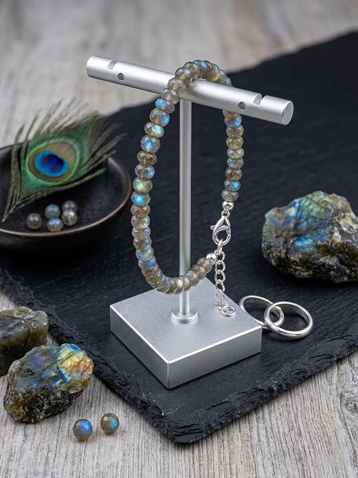 Natural Gemstone Bead Bracelet for Women – Healing Crystal Reiki Bracelet, Handmade Spiritual Protection Jewelry, Energy Stone Stretch Bracelet Gift for Women & Girls