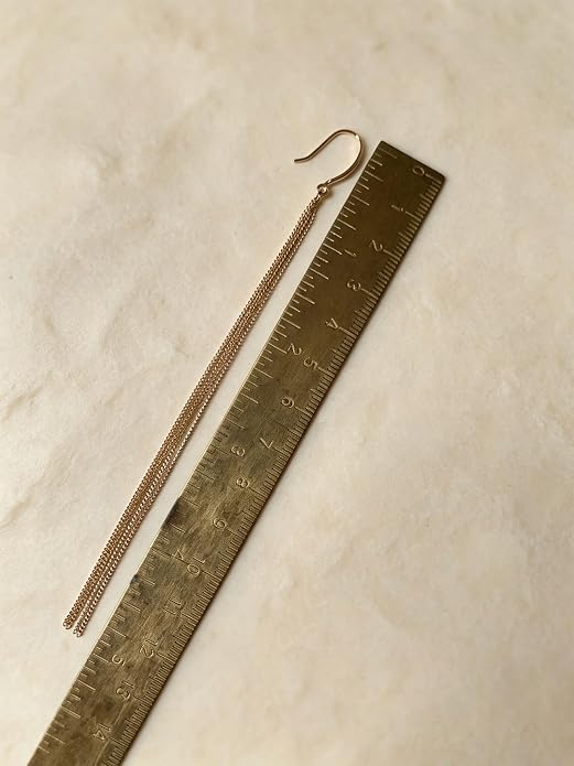 Long Chain Dangle Earrings Dainty Tassel Drop Linear Earrings Hypoallergenic Jewelry