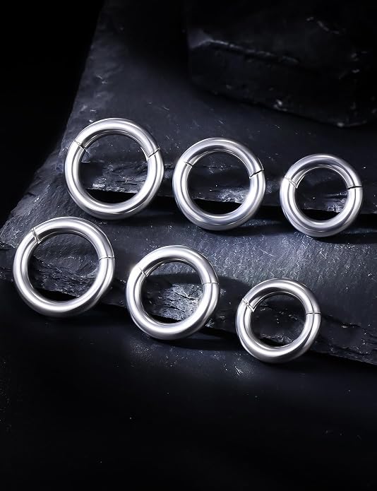 20G 18G 16G 14G 12G 10G 8G 6G 4G 2G Nose Rings Hoops 316l Surgical Steel Clicker Septum Lip Ring Tragus Helix Daith Rook Conch Snug Cartilage Lobe Earrings Hoop Piercing Jewelry For Women Men