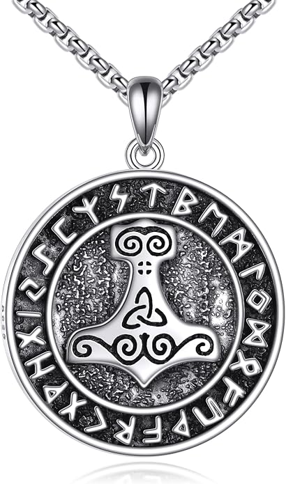 POPLYKE Faith/Sword/Mustard Seed/Horse/Wolf/Thor's Hammer/Viking/Devil Eyes Snake Sterling Silver Necklace for Men Jewelry Birthday Gifts