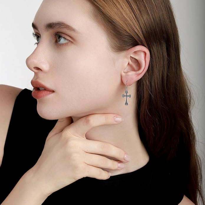 Vito 925 Sterling Silver Teardrop Earrings for Women, Moonstone Turquoise Drop Dangle Earrings Cat Snake Turtle Tree of Life Leverback Earrings Boho Jewelry Gift for Mom Wife
